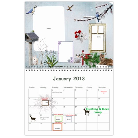 Calendar 18 Mo 2012 Jan 2013