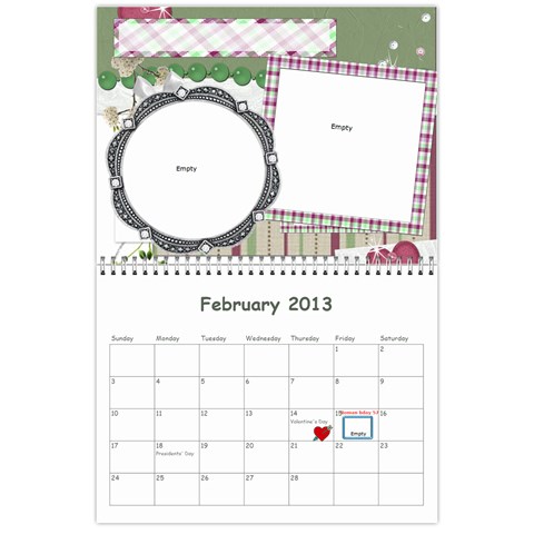Calendar 18 Mo 2012 Feb 2013