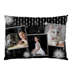 Black Marble Pillow Case(2 Sided) With Diamonds
