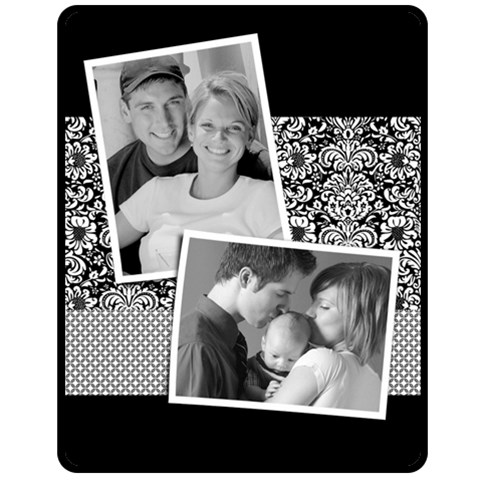 Black & White Damask 60 x50  Blanket Front