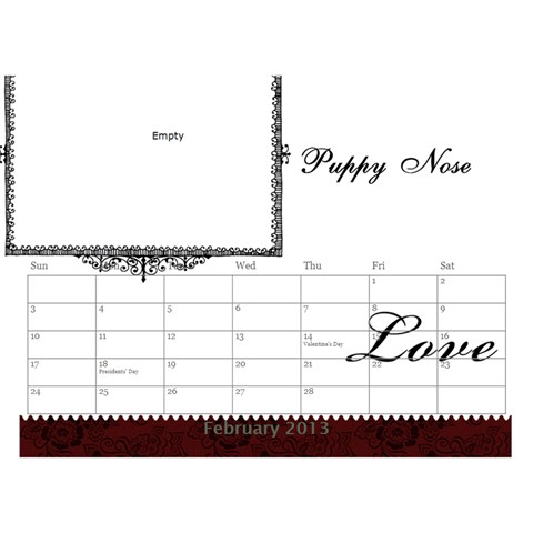Small Calendar By Bruce Anderson Feb 2013