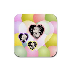 colorful heart coaster - Rubber Coaster (Square) colorful heart coaster - Rubber Coaster (Square)