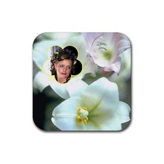 White Flower Coaster - Rubber Coaster (Square) White Flower Coaster - Rubber Coaster (Square)