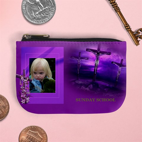 On The Cross Mini Coin Purse By Deborah Front