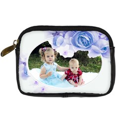 Blue Flower Camera Case - Digital Camera Leather Case Blue Flower Camera Case - Digital Camera Leather Case