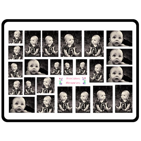 White Collage Xl Blanket By Birkie 80 x60  Blanket Front