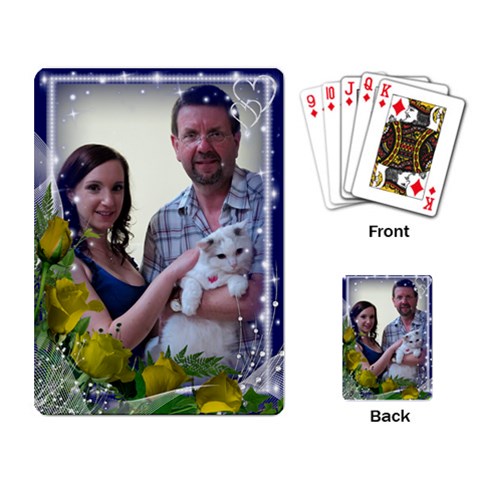 Framed With Gold Roses Playing Cards By Deborah Back