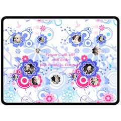 Blue Flower XL Blanket - 80  x 56  Fleece Blanket (Large)