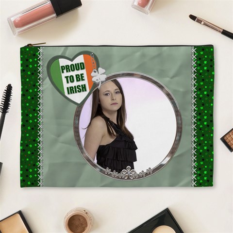Proud To Be Irish Xl Cosmetic Bag By Lil Front