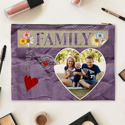Family Purple Xl Cosmetic Bag By Lil Back