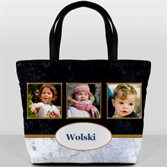 Blue And Marble Bucket Bag
