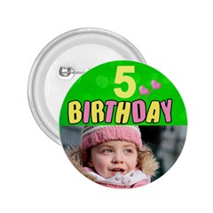Birthday 5 girl button 2.25 - 2.25 Button Birthday 5 girl button 2.25 - 2.25 Button