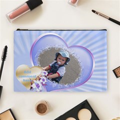 Blue Hearts Cosmetic Bag (Large)