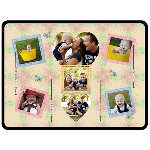 Family Love Xl Fleece Blanket By Lil 80 x60  Blanket Front