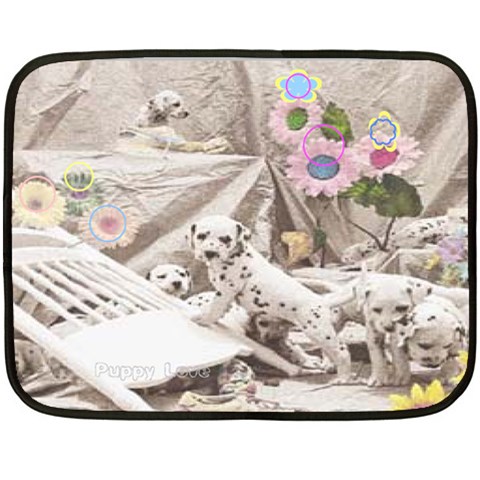 Puppy Love Mini Blanket By Birkie 35 x27  Blanket