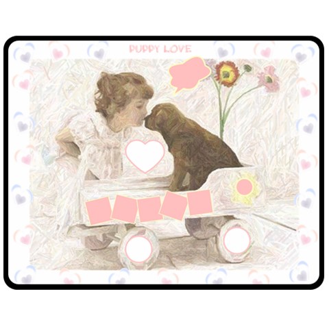 Puppy Love Med Blanket By Birkie 60 x50  Blanket Front
