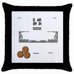 priceless cushion - Throw Pillow Case (Black)