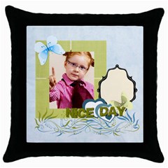 nice day - Throw Pillow Case (Black) nice day - Throw Pillow Case (Black)