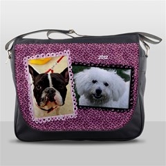 Pink Cheetah/Zebra Fur-Messenger Bag