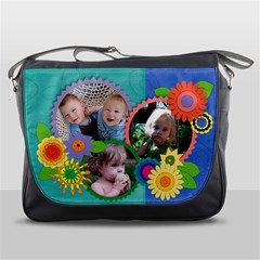 Doodle Flowers/Fun Floral-Messenger Bag