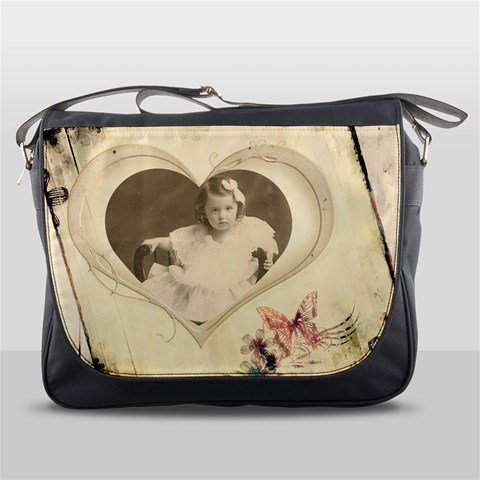 Weathered Heart Messenger Bag By Catvinnat Front