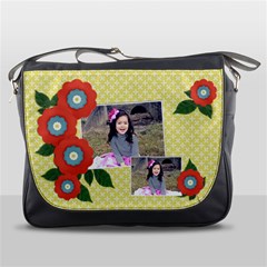 Messenger Bag - Red Flowers Messenger Bag - Red Flowers