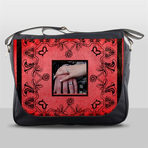 Art Nouveau Red  Messenger Bag By Catvinnat Front