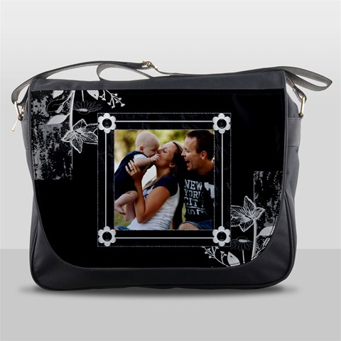 Black And White Messenger Bag By Lil Front