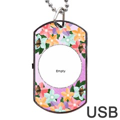 Pink And Purple Dog Tag Flash (two Sides)