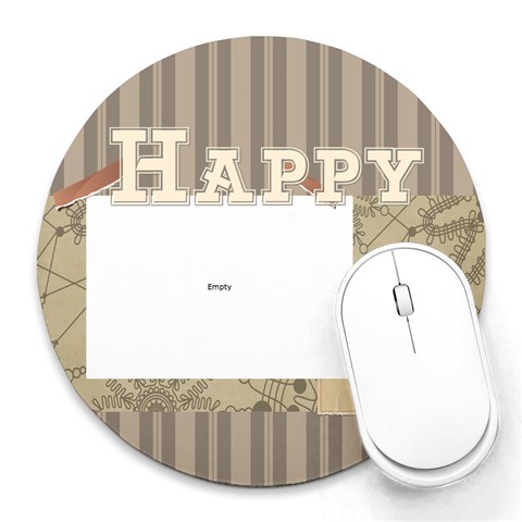 Happy Day By Joely 8 x8  Round Mousepad - 1