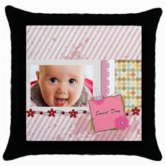 sweet (5 styles) - Throw Pillow Case (Black)