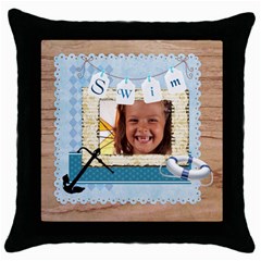 swim - Throw Pillow Case (Black) swim - Throw Pillow Case (Black)