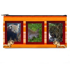 oange striped pencil case