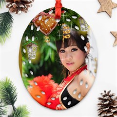 Christmas Wishes Oval Filigree Ornament (2 sided) - Oval Filigree Ornament (Two Sides)
