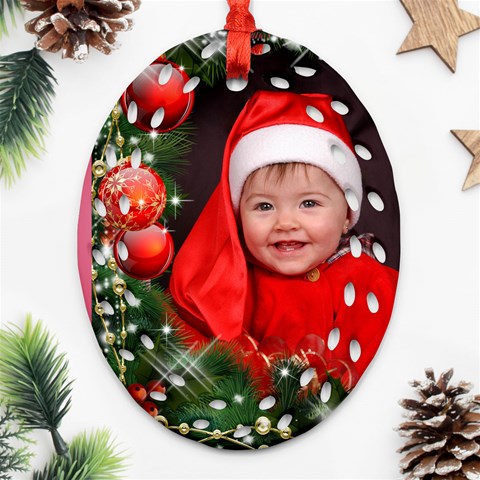 Little Baubles Oval Filigree Ornament (2 Sided) By Deborah Back