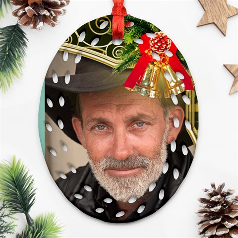 Christmas Bells Filigree Oval Ornament (2 Sided) By Deborah Back