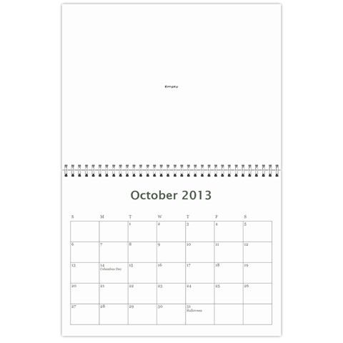 Calendar By Bryce Campbell Oct 2013