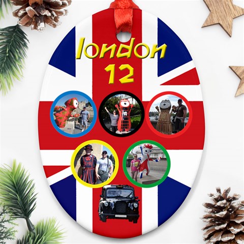 My London Oval Ornament (2 Sided) 2 By Deborah Back