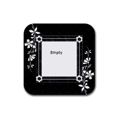 Black and White Square Rubber Coaster - Rubber Coaster (Square) Black and White Square Rubber Coaster - Rubber Coaster (Square)