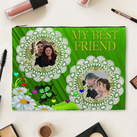 My Best Friend Cosmetic Bag (xl) By Kim Blair Front