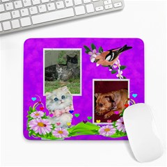 White Kitten Large mouse Pad - Large Mousepad