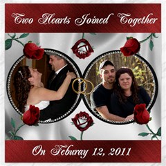 two hearts joined  Wedding Canvas 12 x 12 - Canvas 12  x 12 