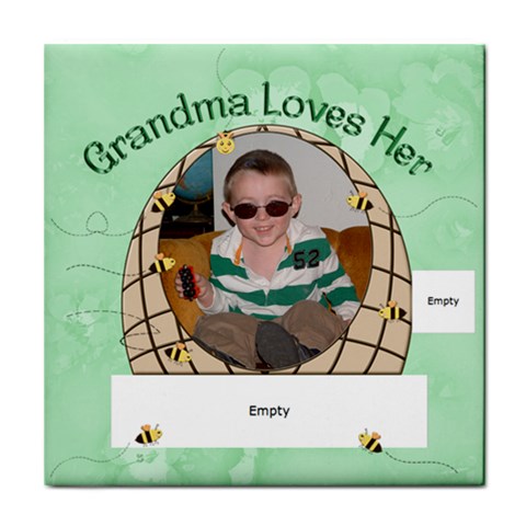Grandma Loves Her Honey Bees Tile Coaster By Chere s Creations Front