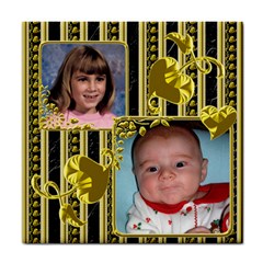 Gold and Black Tile Coaster