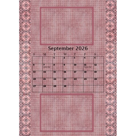 Tones Of Red Desktop Calendar By Deborah Sep 2026