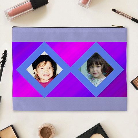 Purple And Pink Cosmetic Bag Large By Kim Blair Back