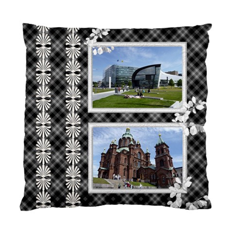 Black And White Cushion Case (2 Sided) By Deborah Front