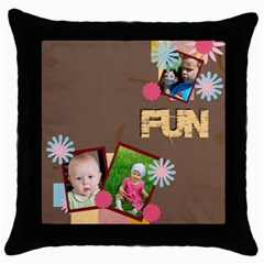 fun - Throw Pillow Case (Black) fun - Throw Pillow Case (Black)
