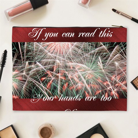 Fireworks On Black Cosmetic Bag (xl) By Kim Blair Back