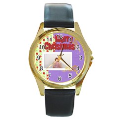 merry christmas - Round Gold Metal Watch merry christmas - Round Gold Metal Watch